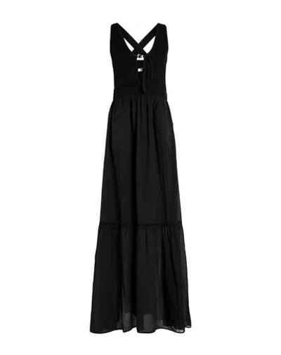 Pinko Woman Maxi Dress Black Size 8 Cotton