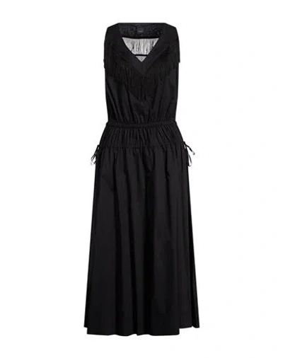 Pinko Woman Maxi Dress Black Size 8 Cotton