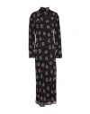 Pinko Woman Maxi Dress Black Size 8 Viscose In Purple