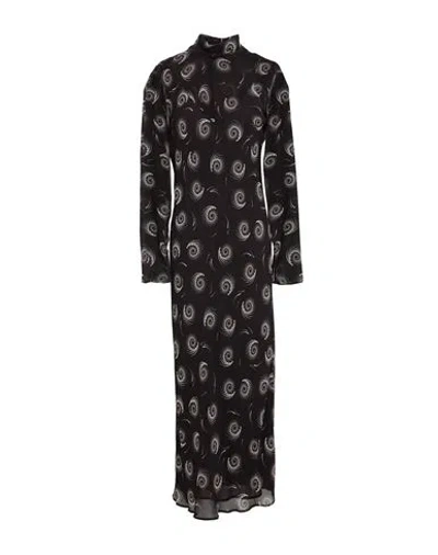 Pinko Woman Maxi Dress Black Size 8 Viscose In Purple