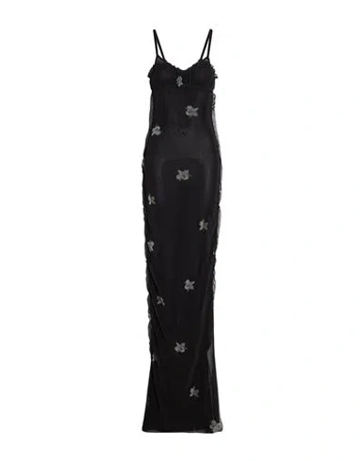 Pinko Woman Maxi Dress Black Size L Polyamide, Elastane
