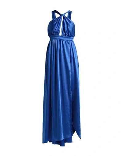 Pinko Woman Maxi Dress Blue Size 4 Polyester