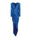 Pinko Woman Maxi Dress Blue Size L Polyester, Elastane In Blue