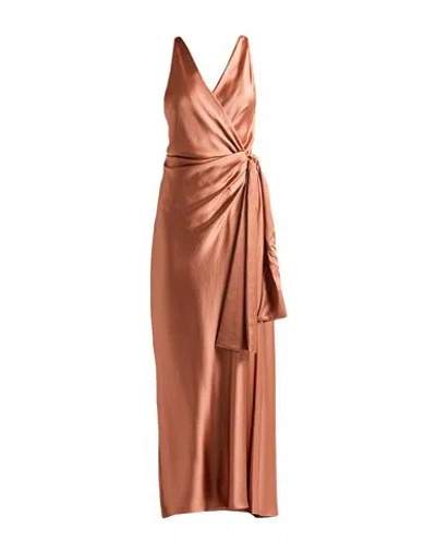 Pinko Woman Maxi Dress Blush Size 10 Polyester In Brown