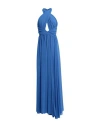 Pinko Woman Maxi Dress Bright Blue Size 8 Polyester In Blue