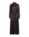 Pinko Woman Maxi Dress Dark Brown Size 10 Acetate, Polyester