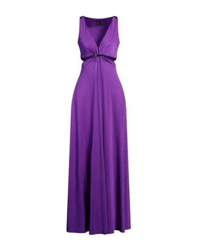 Pinko Woman Maxi Dress Dark Purple Size M Polyamide, Elastane