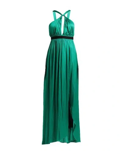 Pinko Woman Maxi Dress Green Size 8 Viscose, Polyester