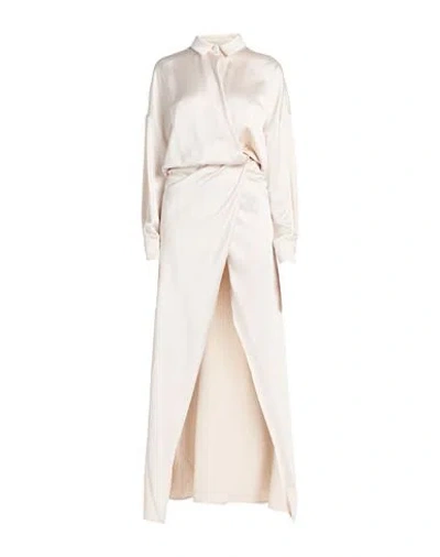 Pinko Woman Maxi Dress Ivory Size 8 Polyester In White