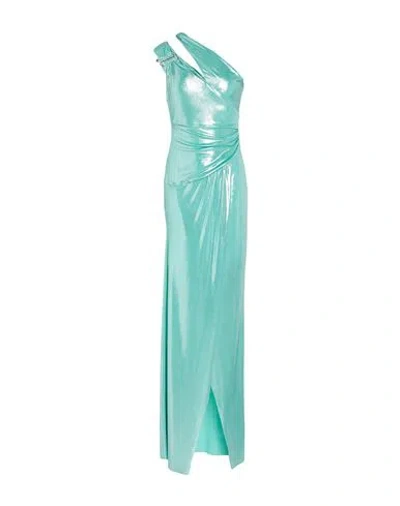 Pinko Woman Maxi Dress Light Green Size L Polyester, Elastane, Zamak, Brass