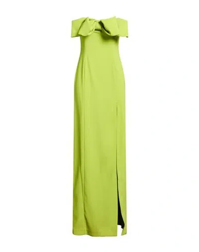 Pinko Woman Maxi Dress Lime Green Size 6 Polyester, Elastane In Animal Print