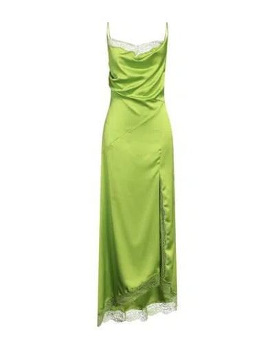 Pinko Woman Maxi Dress Lime Green Size 8 Polyester