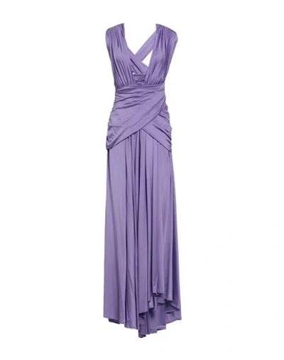 Pinko Woman Maxi Dress Purple Size 4 Acetate, Elastane