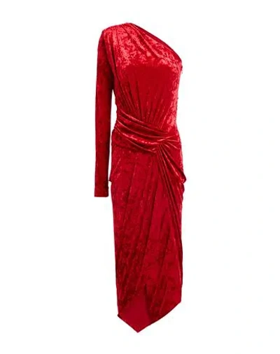 Pinko Woman Maxi Dress Red Size 12 Polyester, Elastane