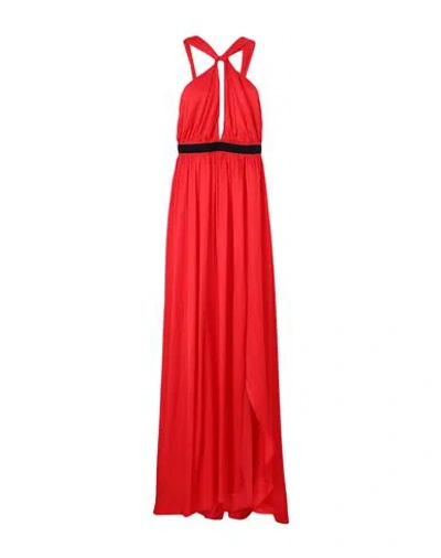 Pinko Woman Maxi Dress Red Size 10 Viscose, Polyester