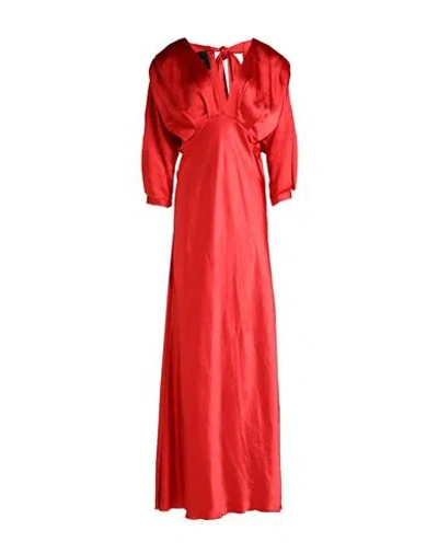 Pinko Woman Maxi Dress Tomato Red Size 8 Polyester