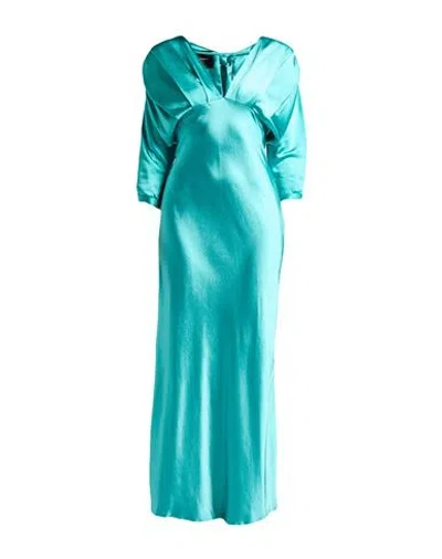 Pinko Woman Maxi Dress Turquoise Size 4 Polyester