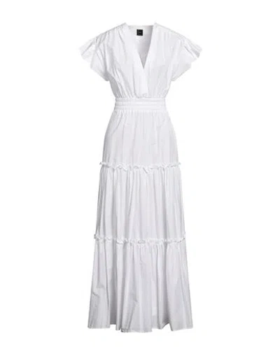 Pinko Woman Maxi Dress White Size 6 Cotton