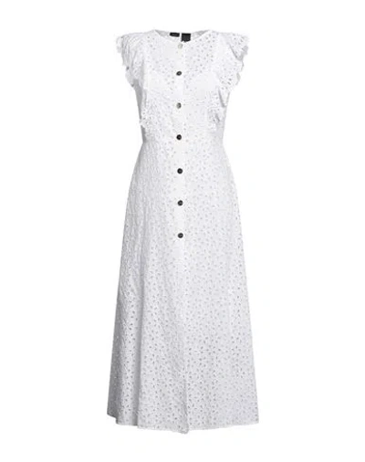 Pinko Ammirabile Eyelet Maxi Dress In White