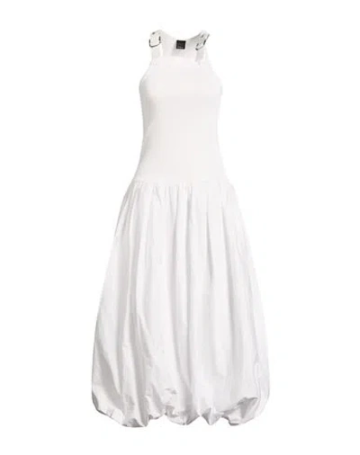 Pinko Woman Maxi Dress White Size S Cotton, Elastane