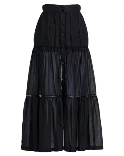 Pinko Woman Maxi Skirt Black Size 2 Cotton