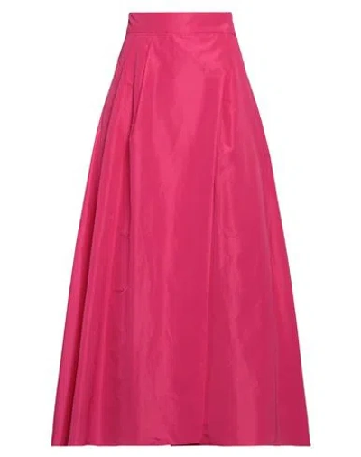 Pinko Woman Maxi Skirt Fuchsia Size 6 Polyester In Pink