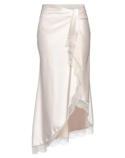 Pinko Woman Maxi Skirt Ivory Size 8 Polyester In White