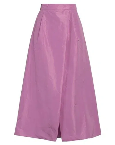 Pinko Woman Maxi Skirt Mauve Size 2 Polyester In Purple