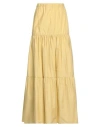 Pinko Woman Maxi Skirt Mustard Size 0 Cotton In Yellow