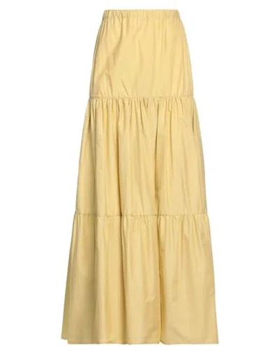 Pinko Woman Maxi Skirt Mustard Size 0 Cotton In Yellow