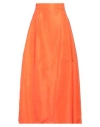 Pinko Woman Maxi Skirt Orange Size 6 Polyester
