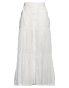 Pinko Woman Maxi Skirt White Size 8 Cotton In White