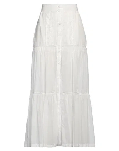 Pinko Woman Maxi Skirt White Size 8 Cotton