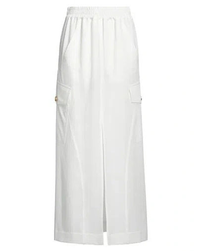 Pinko Woman Maxi Skirt White Size S Polyester, Viscose, Elastane