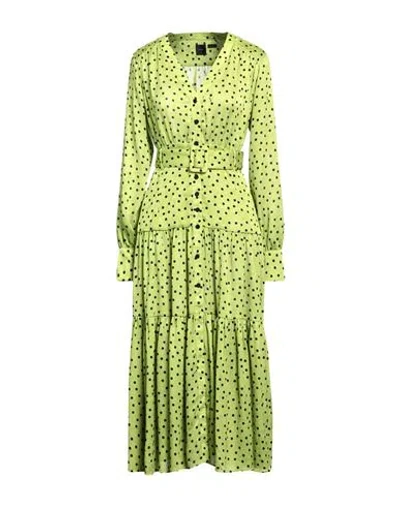 Pinko Woman Midi Dress Acid Green Size 6 Polyester