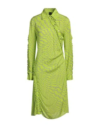 Pinko Woman Midi Dress Acid Green Size 4 Viscose