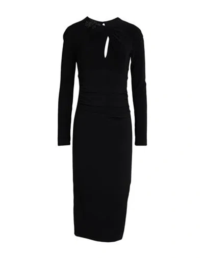 Pinko Woman Midi Dress Black Size 0 Polyester, Elastane