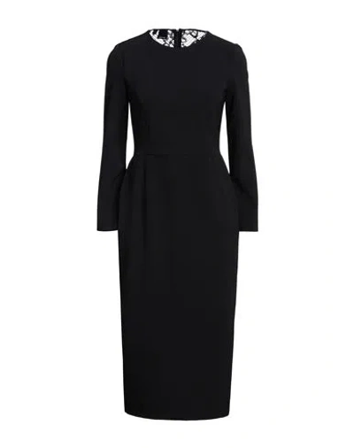 Pinko Woman Midi Dress Black Size 10 Polyester, Elastane, Cotton, Polyamide