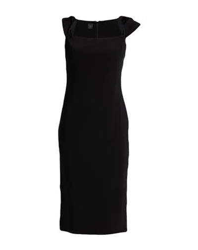 Pinko Woman Midi Dress Black Size 10 Viscose, Polyamide, Elastane In Blue