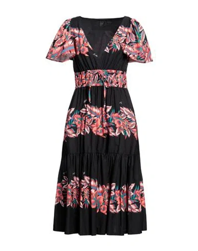 Pinko Woman Midi Dress Black Size 8 Cotton