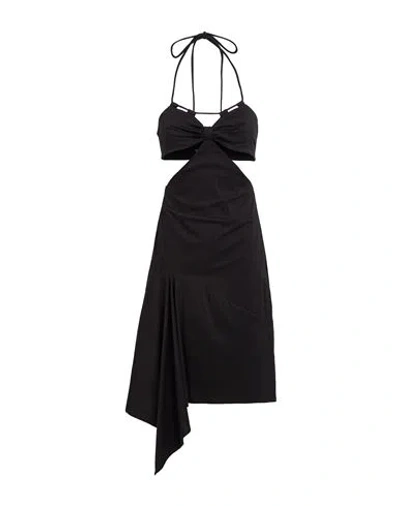 Pinko Woman Midi Dress Black Size 2 Cotton, Polyamide, Elastane, Polyester
