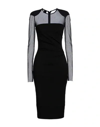 PINKO PINKO WOMAN MIDI DRESS BLACK SIZE 2 VISCOSE, POLYAMIDE, ELASTANE
