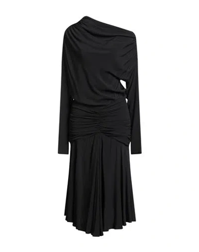 Pinko Woman Midi Dress Black Size 4 Acetate, Silk
