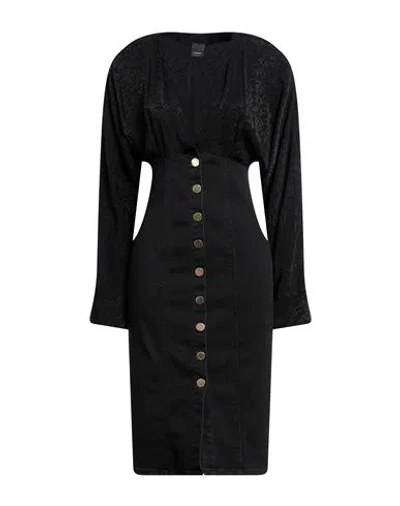 Pinko Woman Midi Dress Black Size 4 Cotton, Lyocell, Elastomultiester, Elastane, Viscose