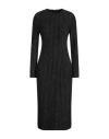 Pinko Woman Midi Dress Black Size 4 Polyamide, Viscose, Elastane, Cotton In Black