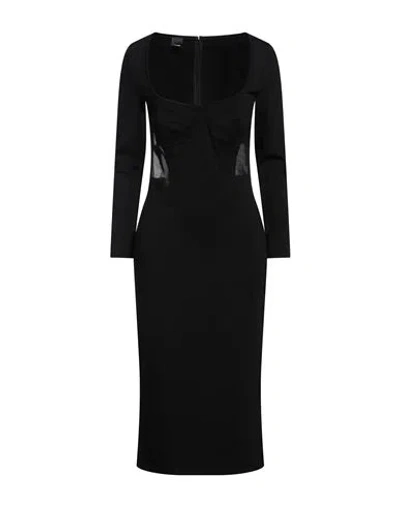 Pinko Woman Midi Dress Black Size 8 Viscose, Polyamide, Elastane