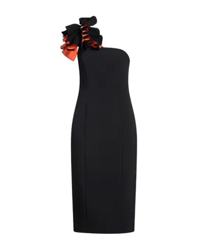 Pinko Woman Midi Dress Black Size 4 Polyester, Elastane