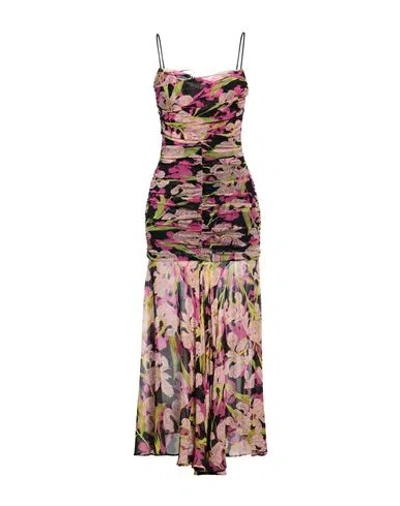 PINKO PINKO WOMAN MIDI DRESS BLACK SIZE L VISCOSE, POLYAMIDE