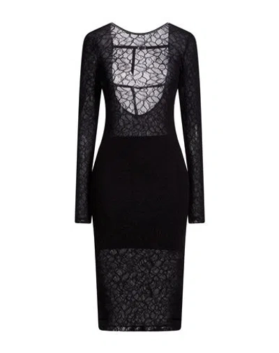Pinko Woman Midi Dress Black Size S Nylon, Elastane