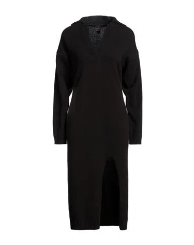 Pinko Woman Midi Dress Black Size S Wool, Cashmere